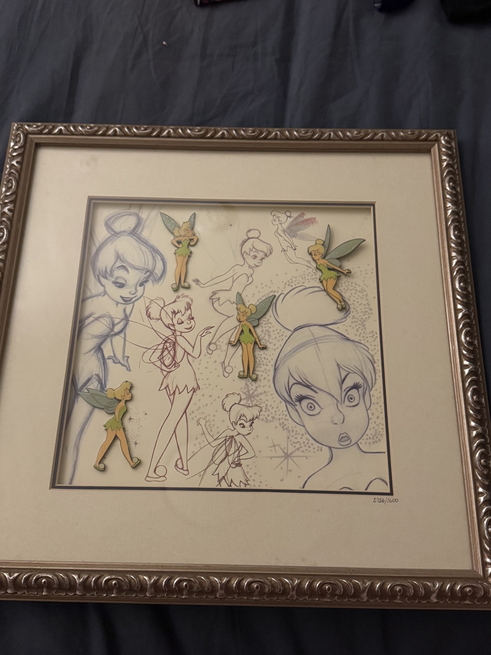 Disney Tinker Bell Multi-Green Sketch Collage Print